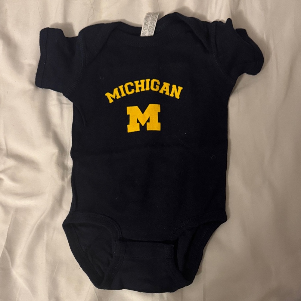 Michigan Kids One Piece - Navy and Yellow